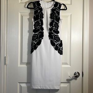 Black and White Calvin Klein Sheath Dress
